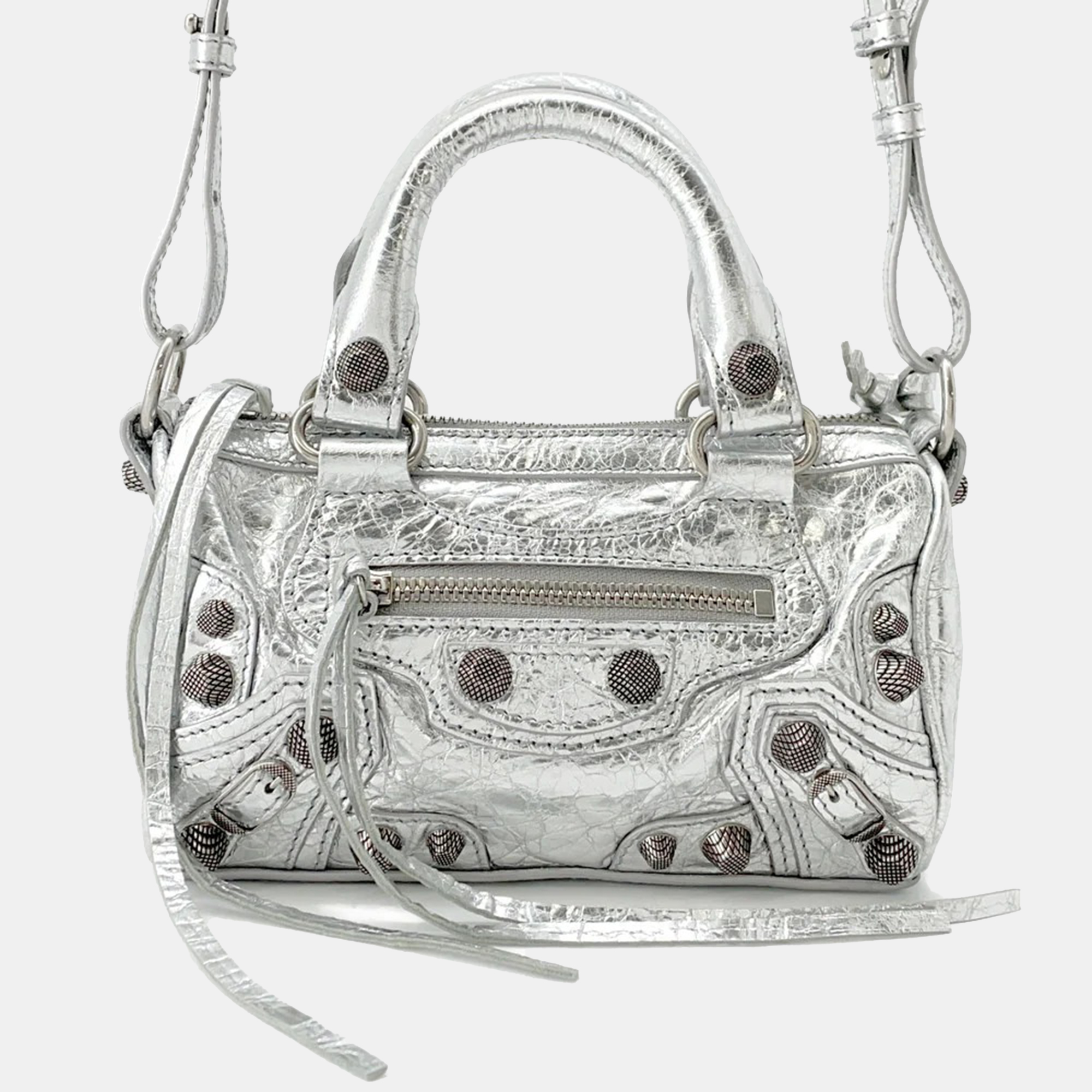 

Balenciaga Le Cagoule Silver Leather Nano 2-Way Shoulder Bag