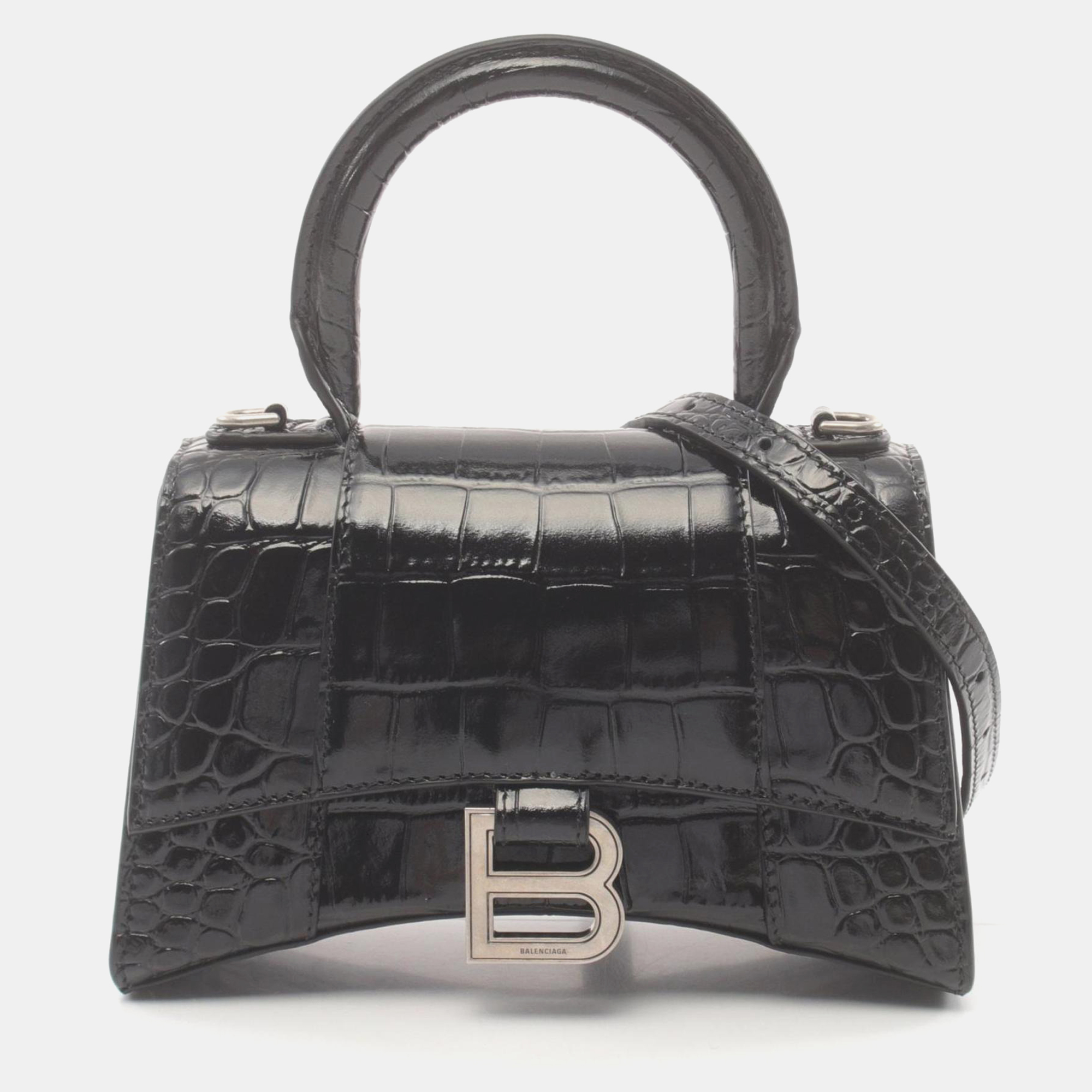 

Balenciaga Hourglass  Handbag Leather Black