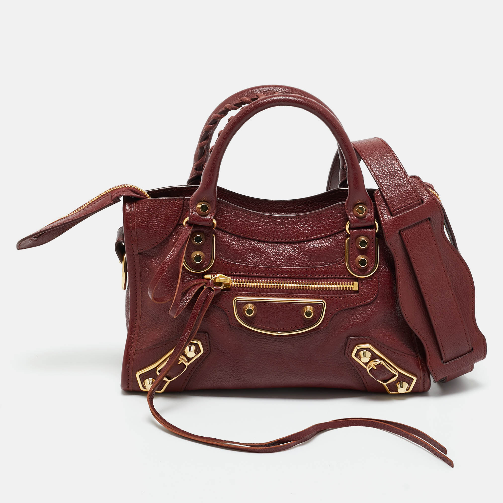 

Balenciaga Red Leather Mini Metallic Edge Classic City Bag