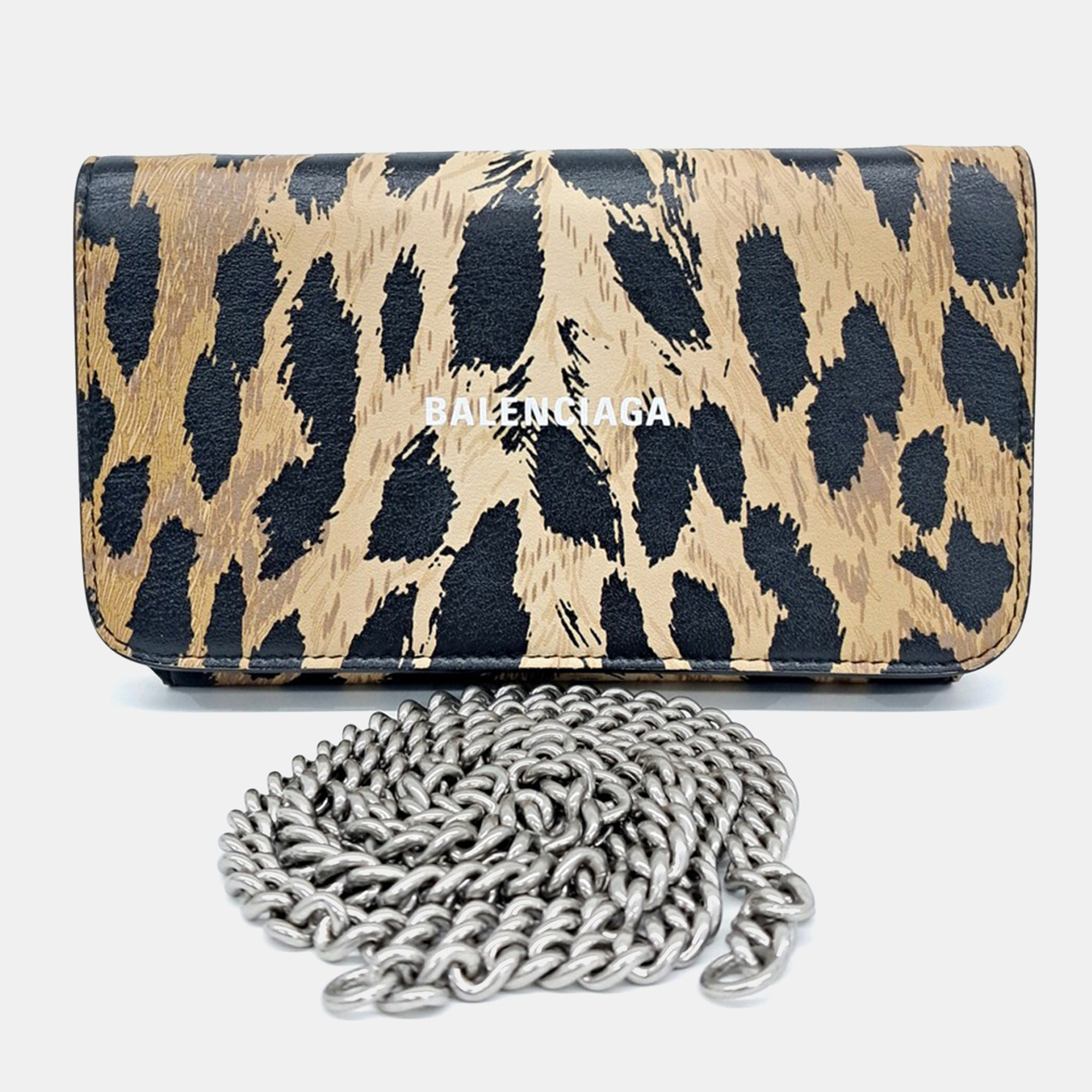 Pre-owned Balenciaga Multicolor Leather Phone Holder Chain Mini Crossbody Bag