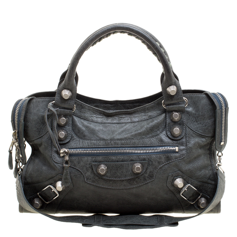 Pre Owned Balenciaga Sage Green Leather Classic City GSH Tote