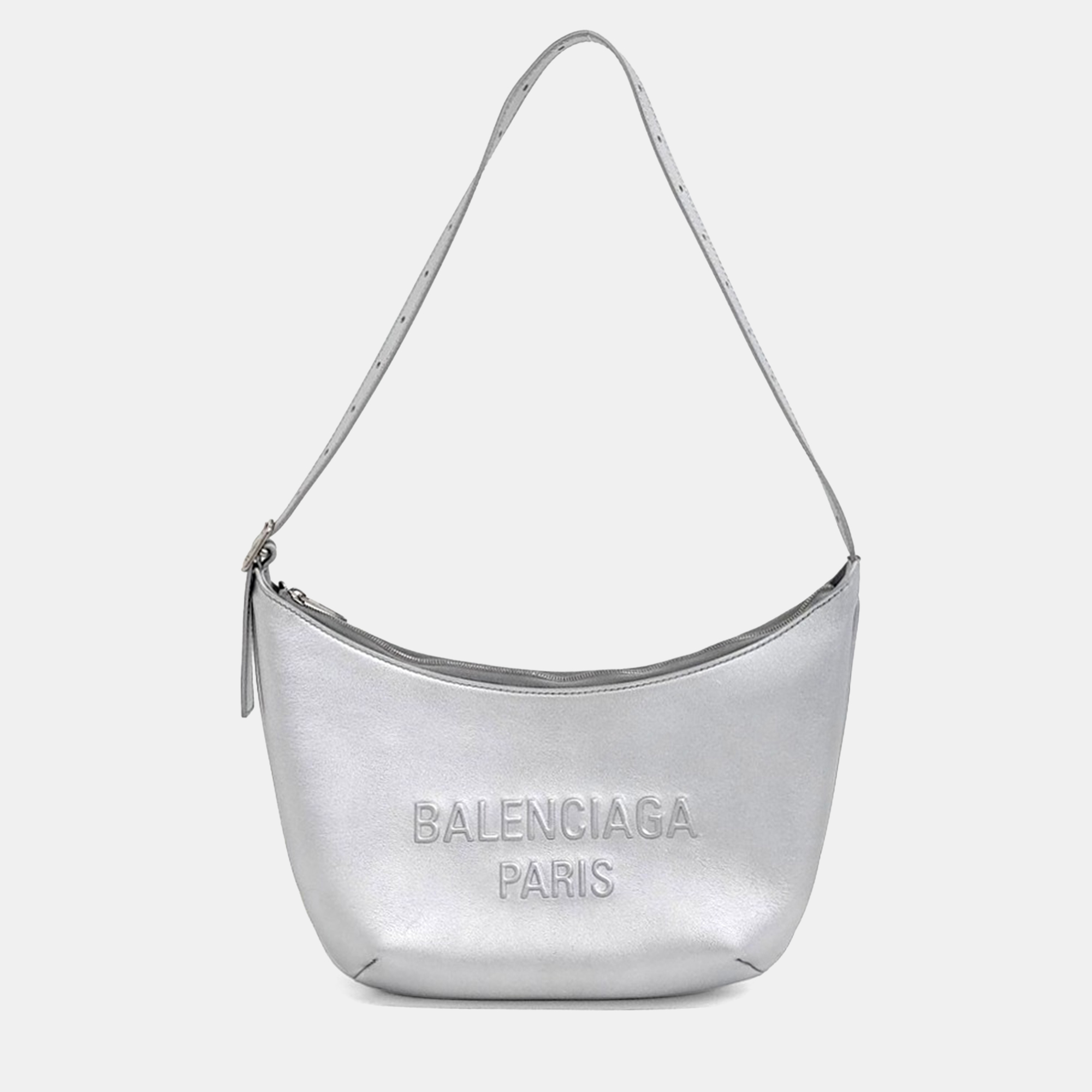 

Balenciaga Silver Leather Mary Kate Sling Shoulder Bag