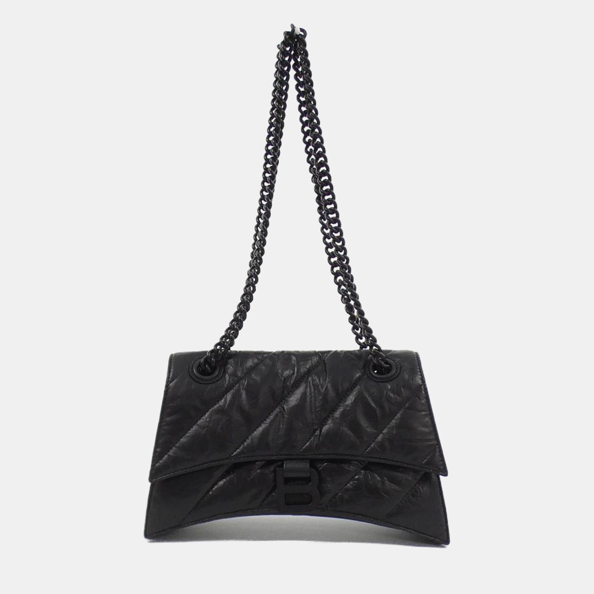 

Balenciaga Crash Small Chain Handbag, Black