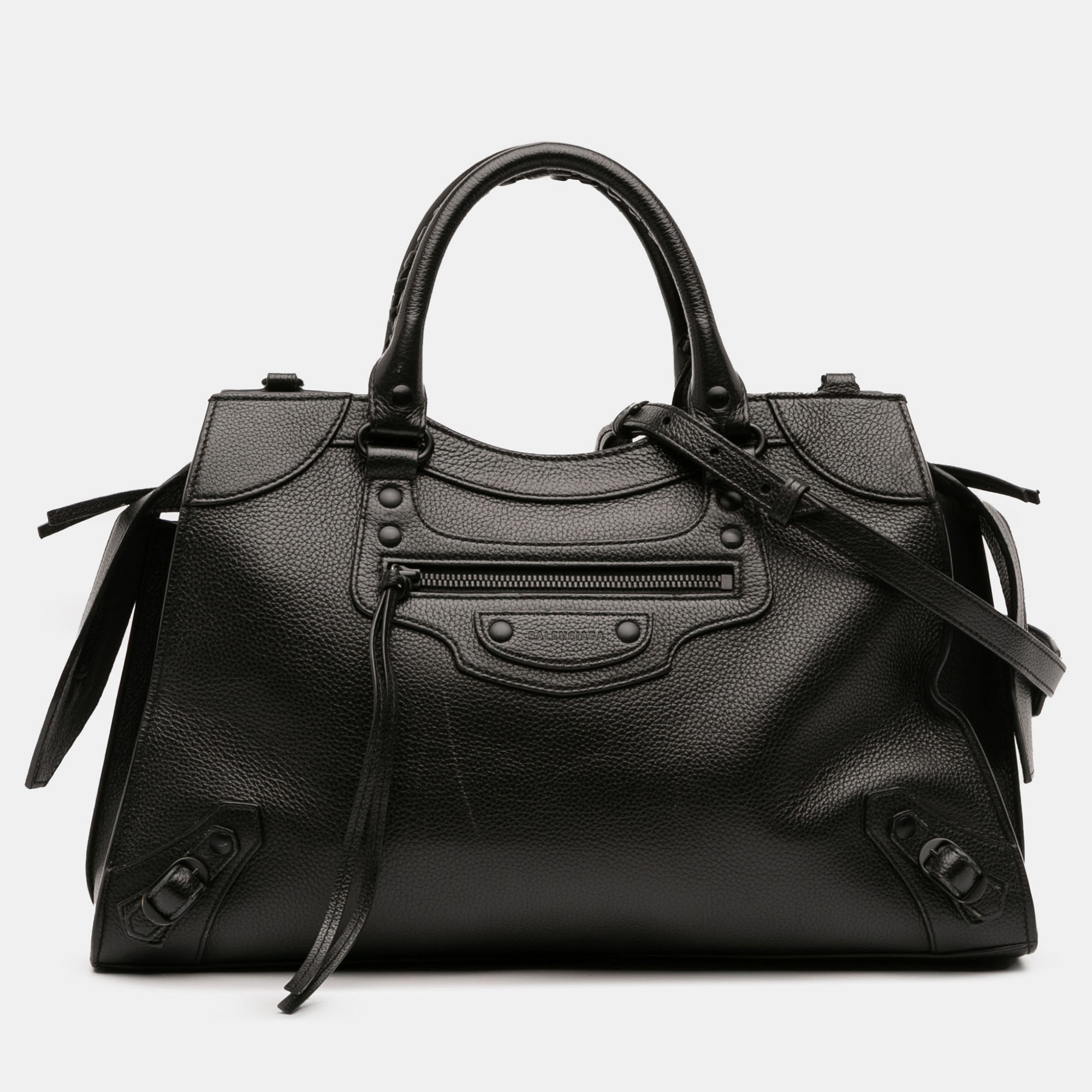 

Balenciaga Black Medium Grained Calfskin Neo Classic City Satchel