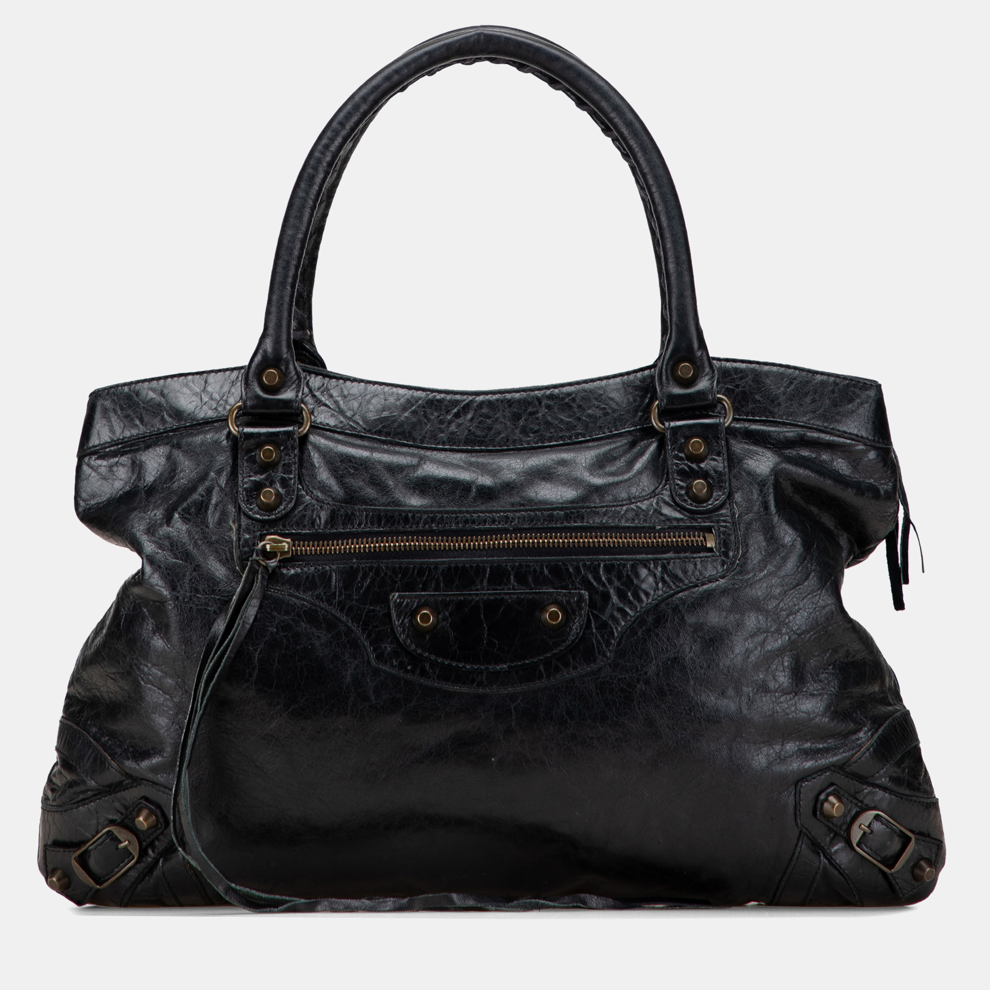 

Balenciaga Black Chevre Motocross Classic Purse Bag