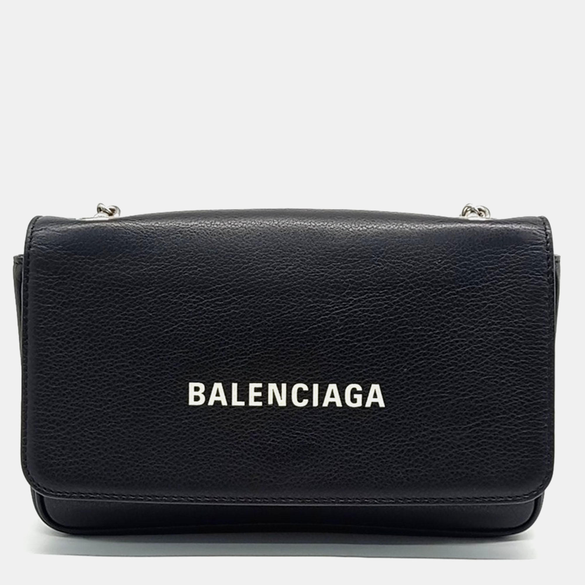 

Balenciaga Black Leather Everyday Chain Crossbody Bag