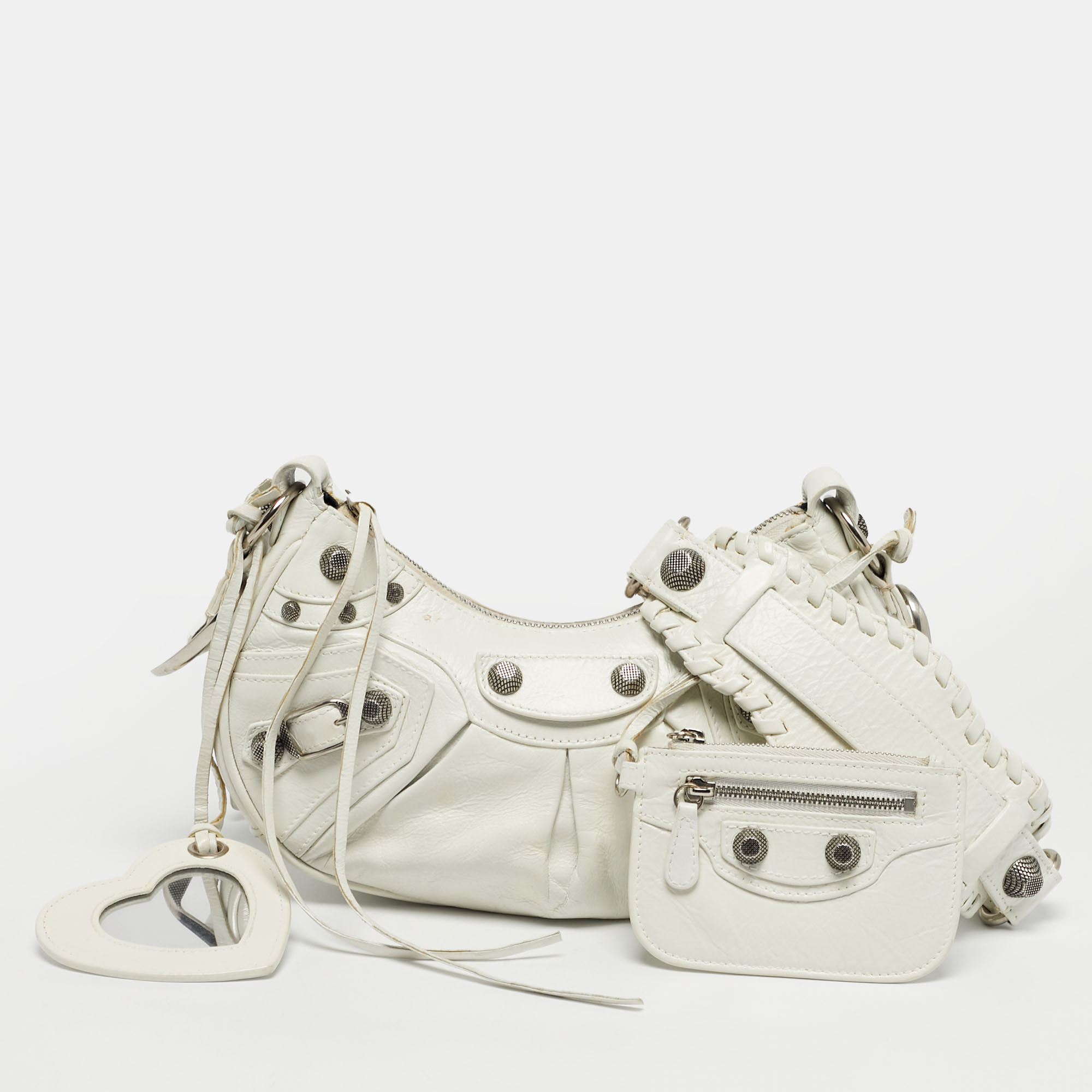

Balenciaga White Leather  Le Cagole Shoulder Bag