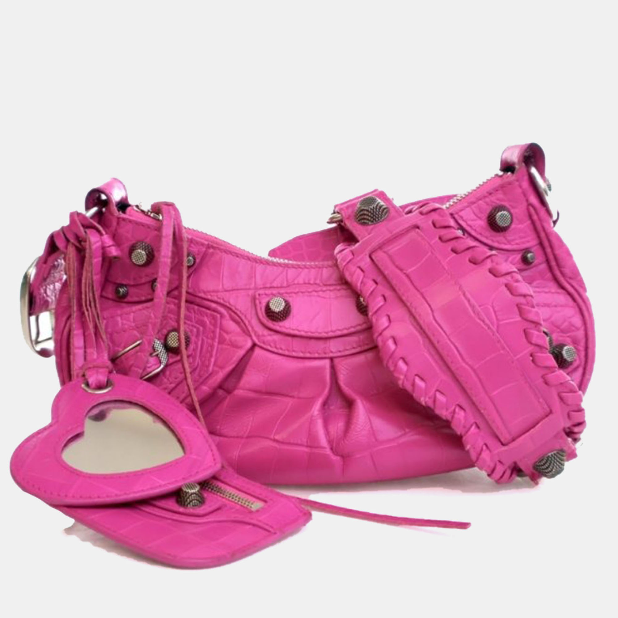 

Balenciaga  Calfskin Le Cagole Shoulder Bag, Pink