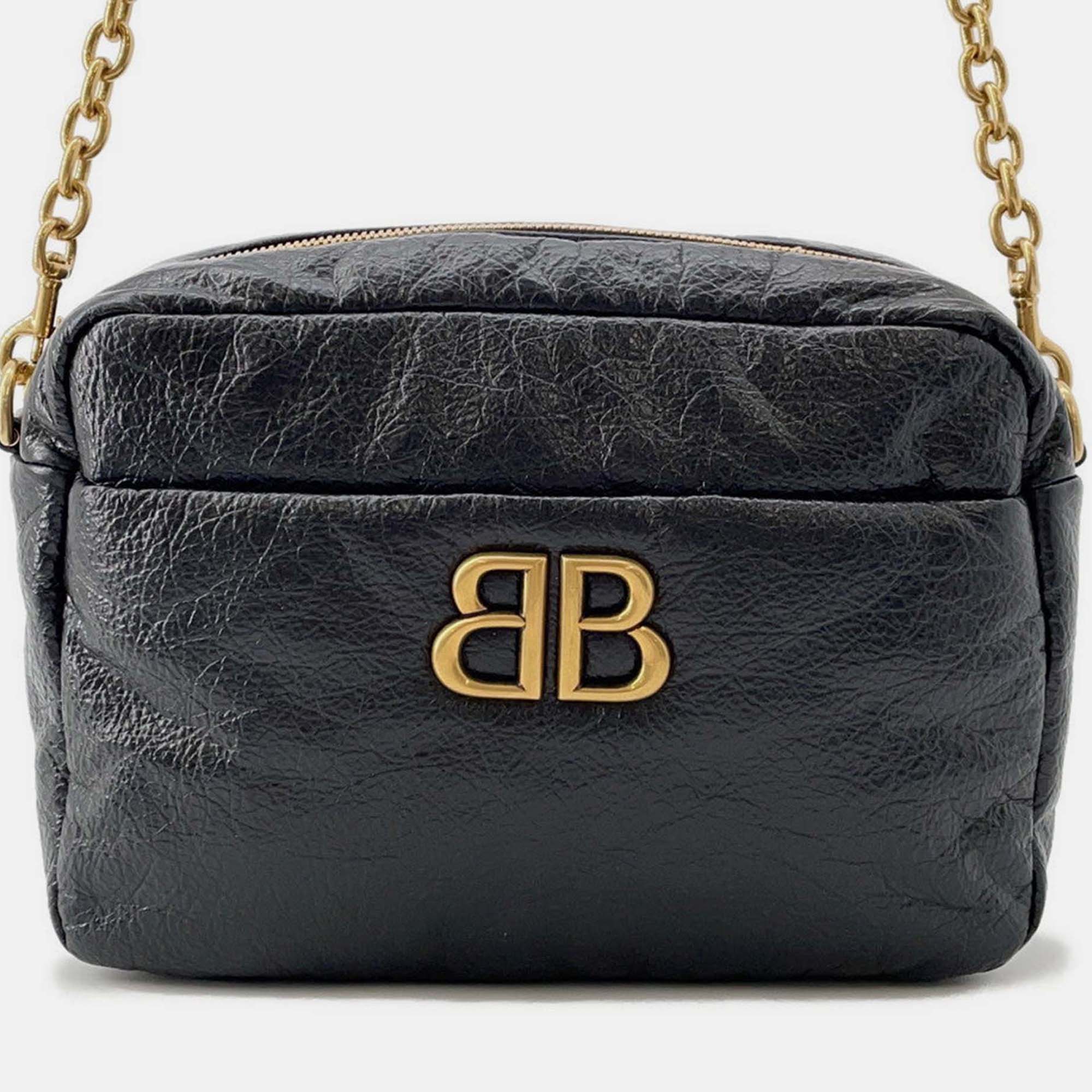 

Balenciaga Monaco Black Calf Leather Camera Bag