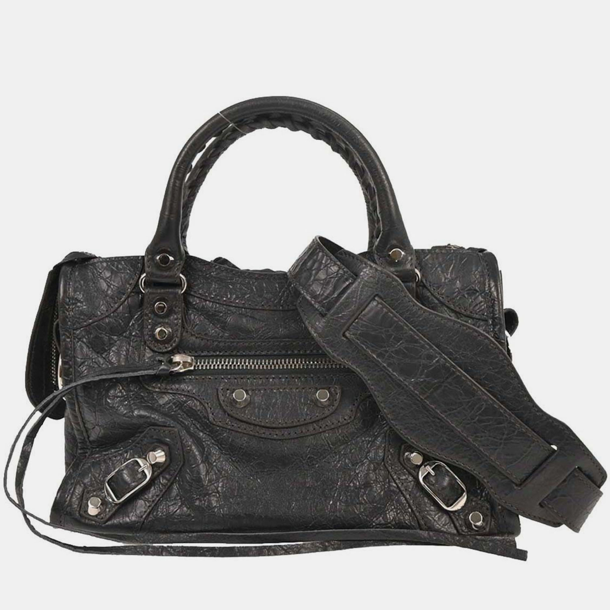 

Balenciaga Gray Classic Mini City 2way Handbag, Grey