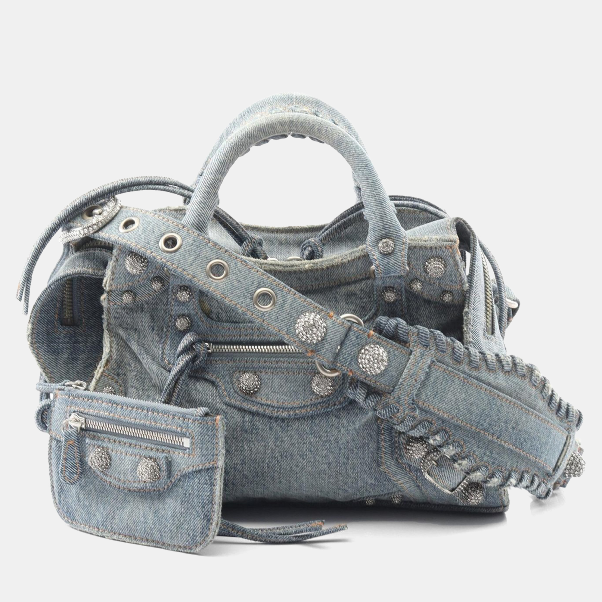 

Balenciaga Neo Cagole Blue Denim Shoulder Bag