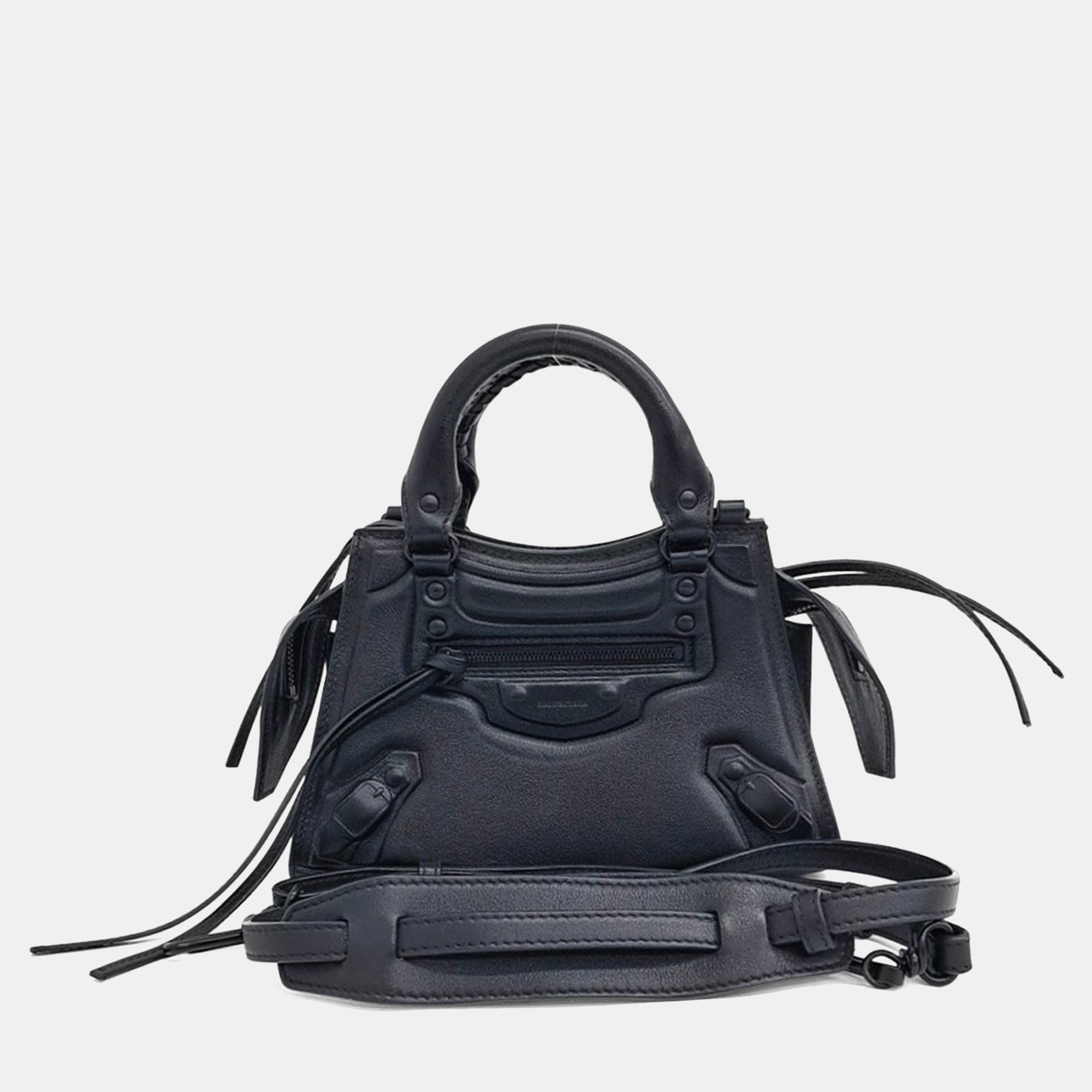 

Balenciaga Black Leather Neo Classic Mini Top Handle
