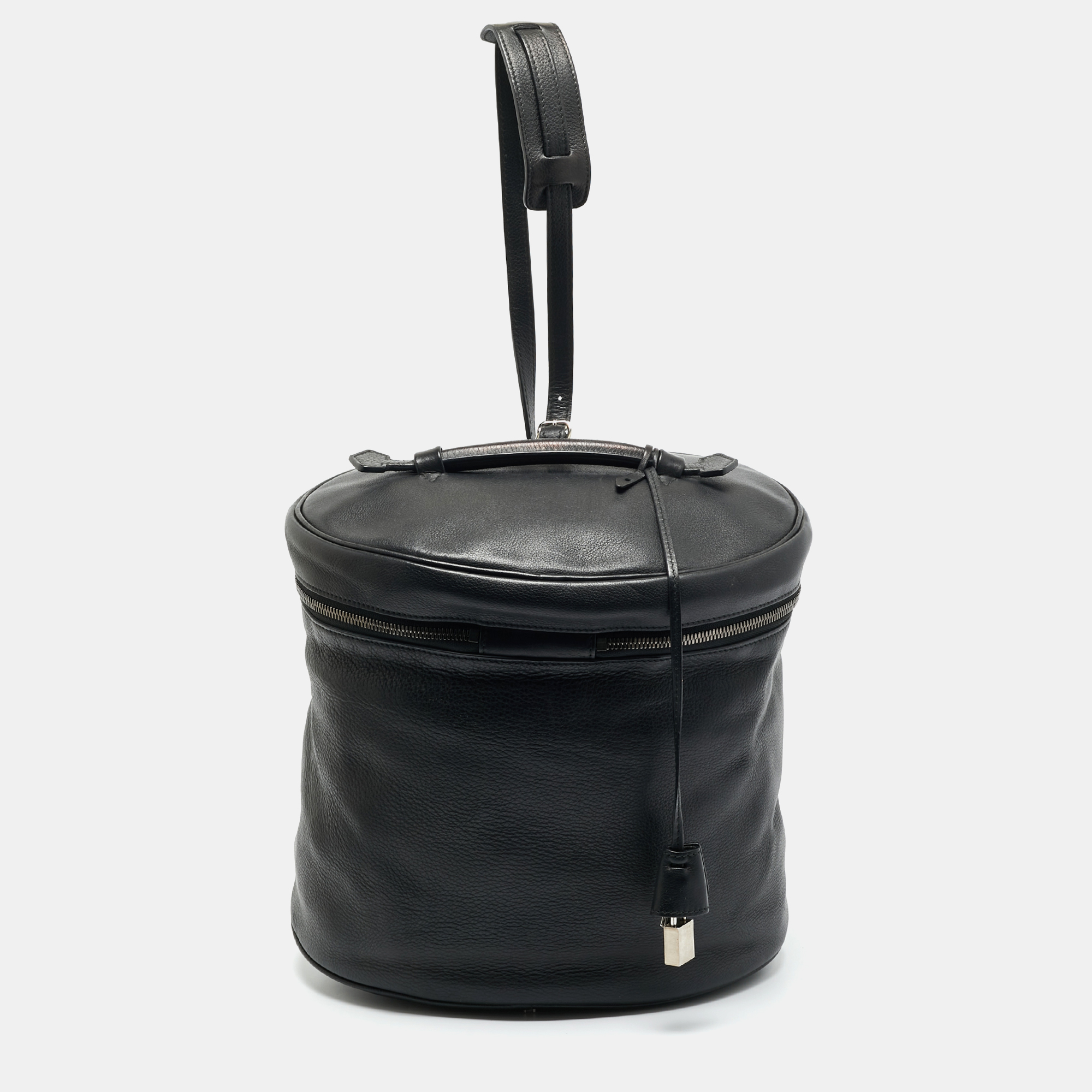

Balenciaga Cylinder Black Leather Top Handle Bag