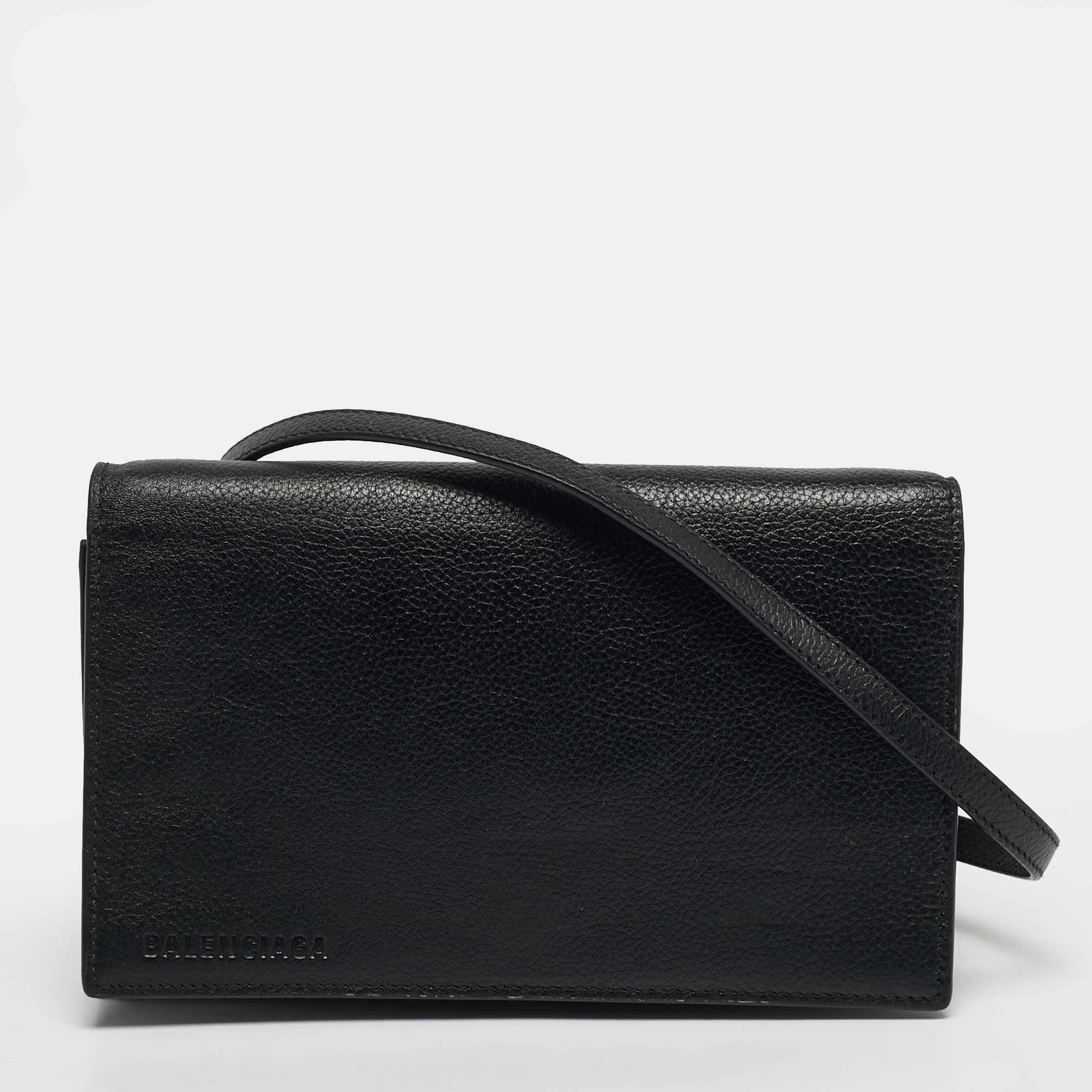 

Balenciaga Flap Black Leather Crossbody Bag