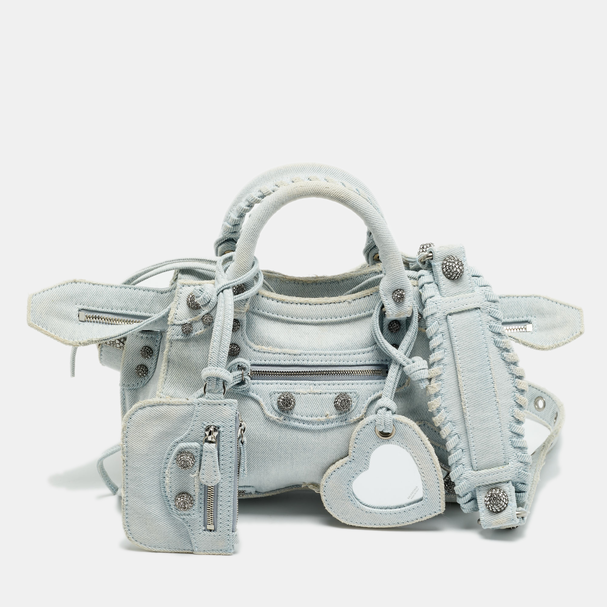 

Balenciaga Crystals Neo Cagole Light Blue Denim Bag