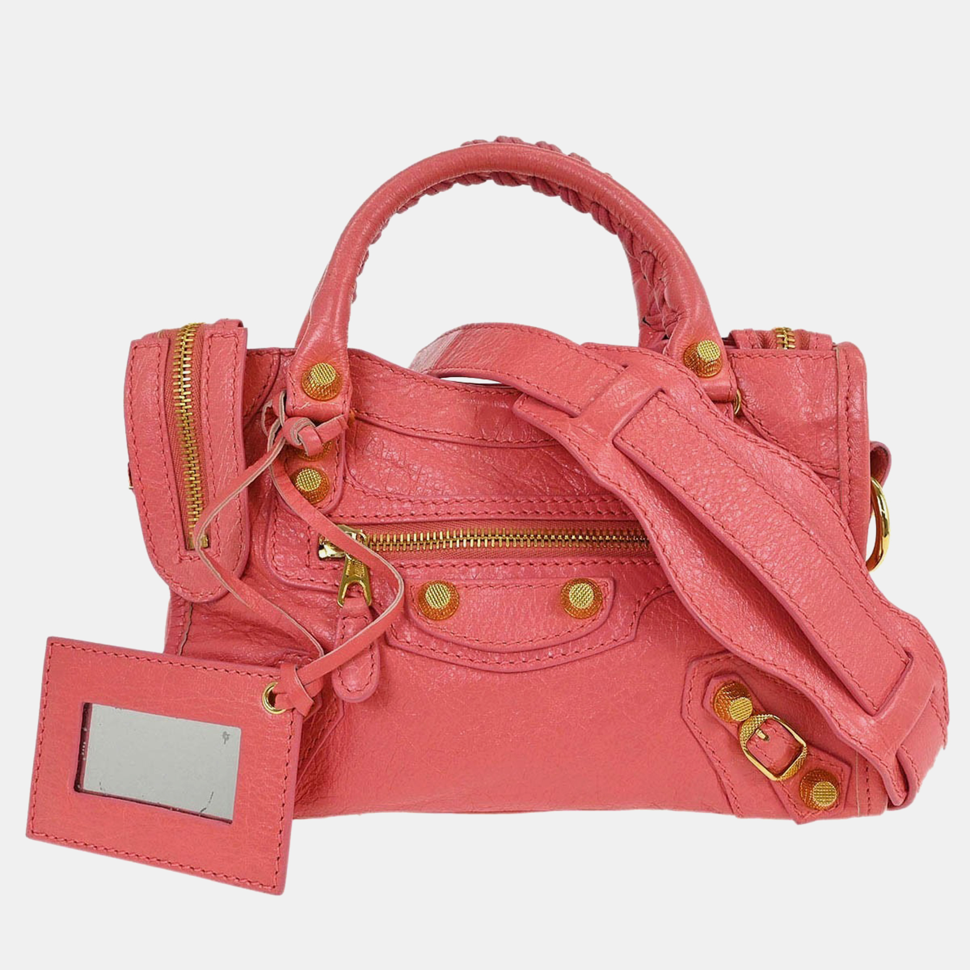 

Balenciaga City Mini Pink Lambskin Leather Top Handle Bag