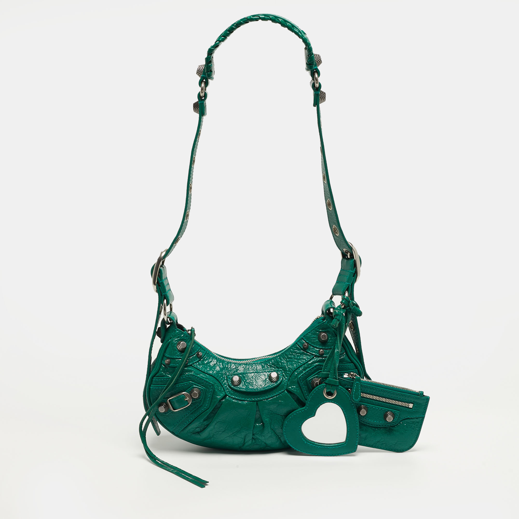 

Balenciaga Le Cagole  Leather Shoulder Bag, Green