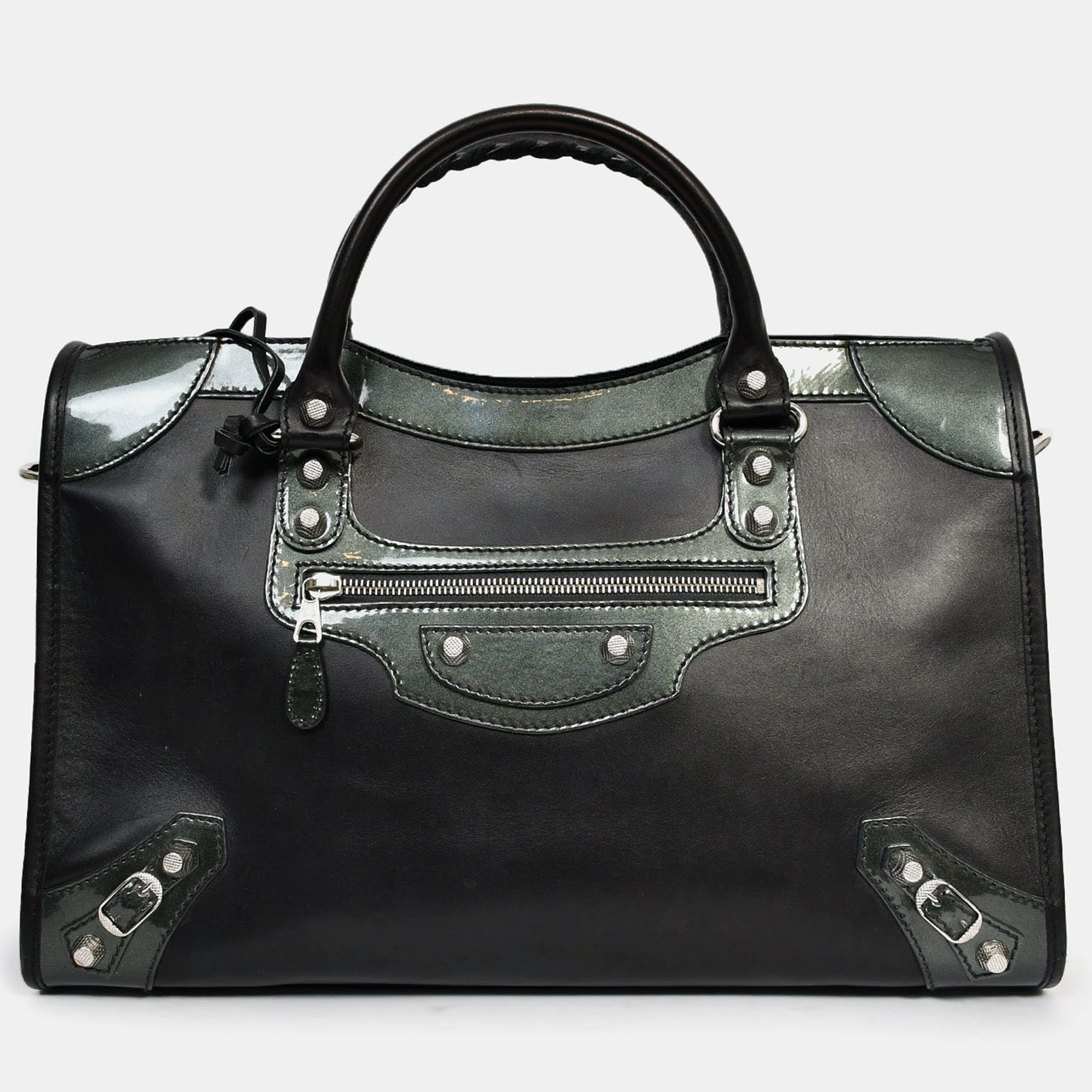 

Balenciaga Black Leather '12 Nickel City' Bag with Strap
