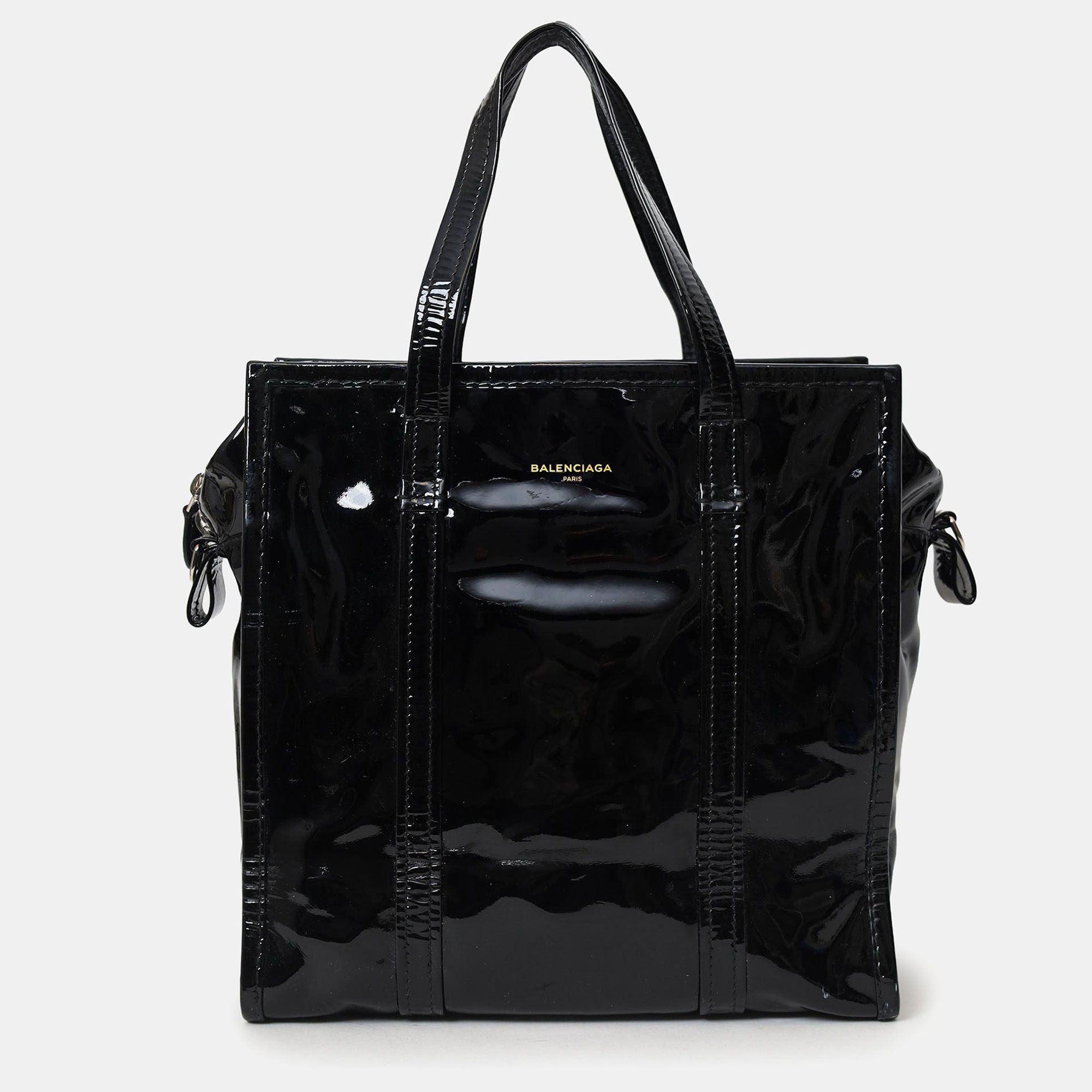 

Balenciaga Black Patent Leather Bazar Shopping Tote