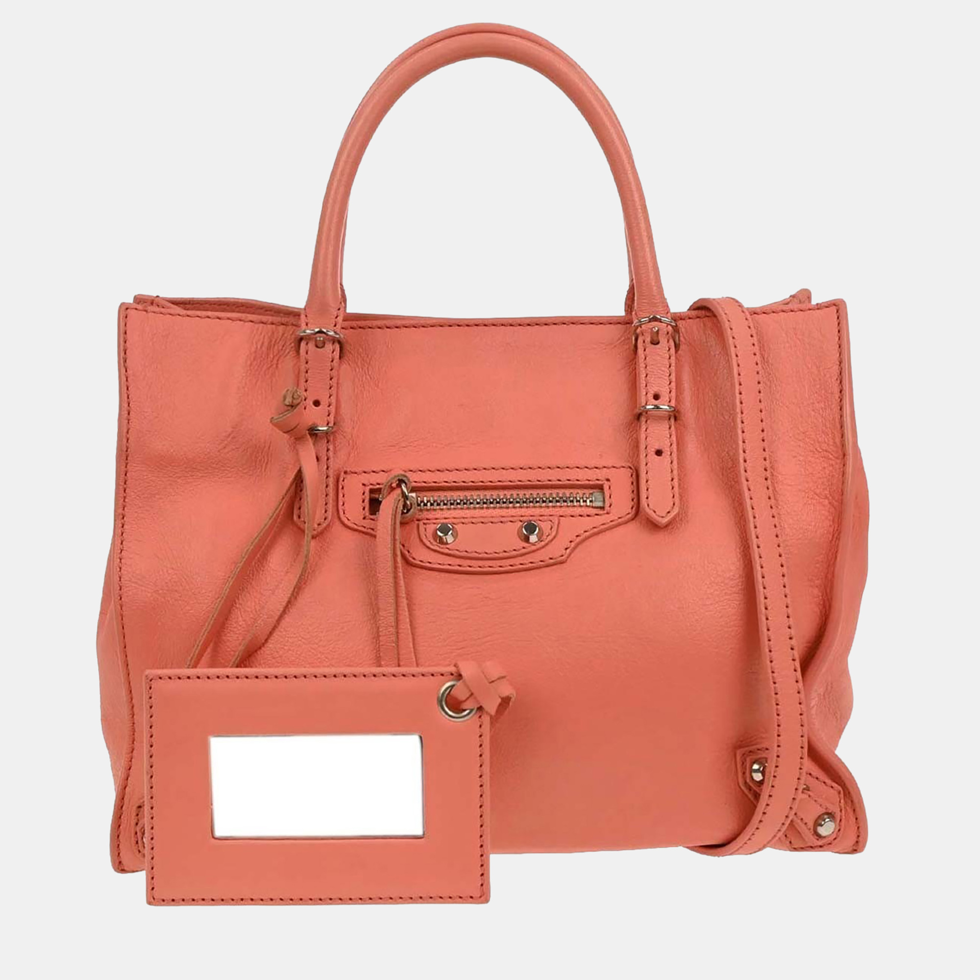 

Balenciaga Papier Pink Calfskin Leather Top Handle Bag