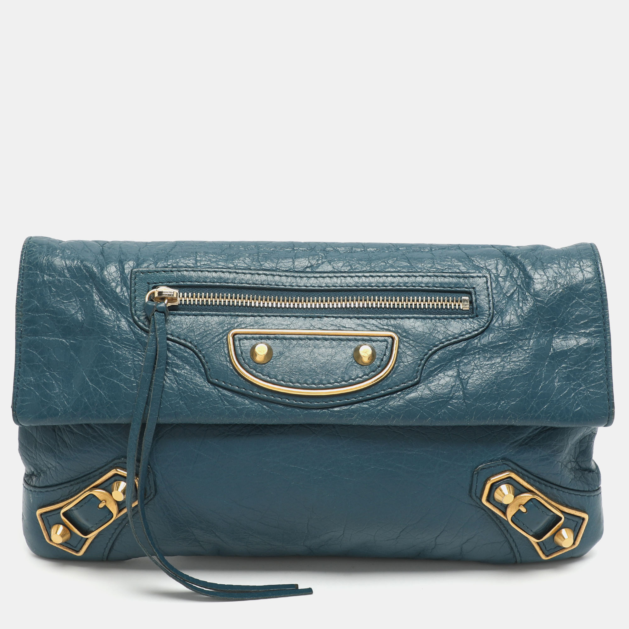 

Balenciaga RH Envelope Blue Leather Strap Clutch
