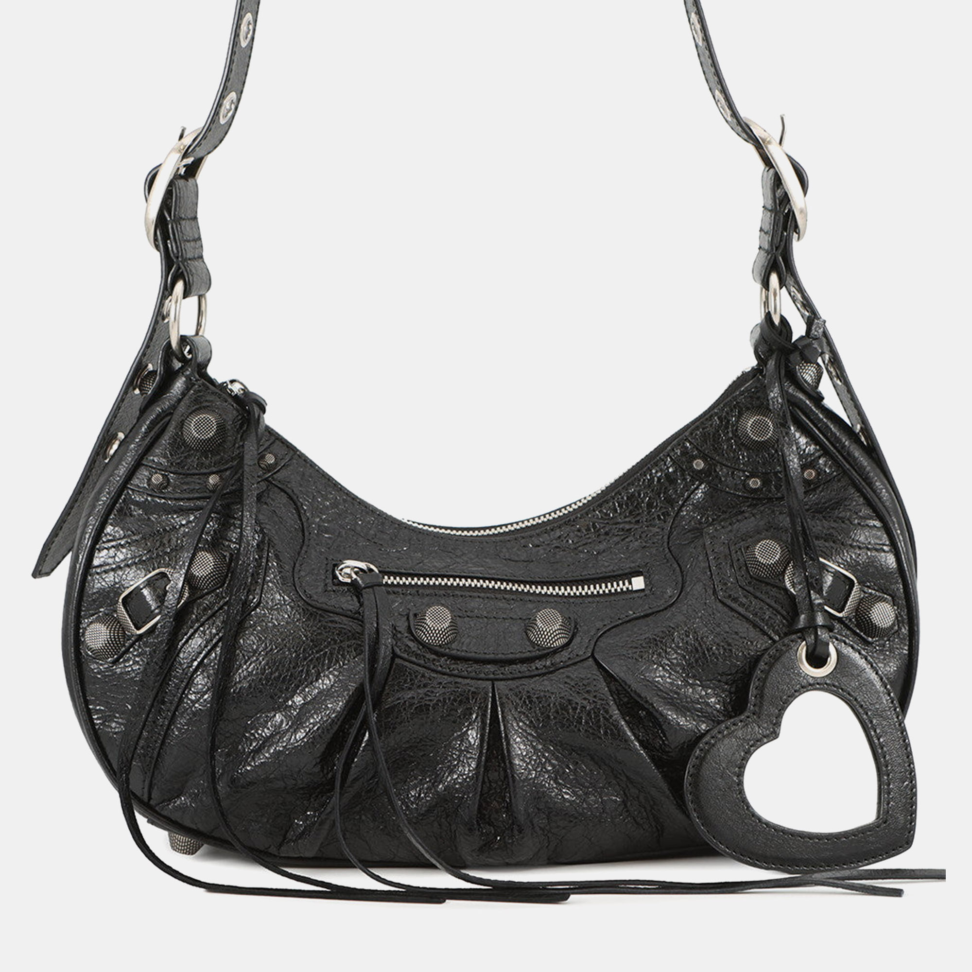 

Balenciaga Luca Goal Shoulder Bag Black Leather Size Small