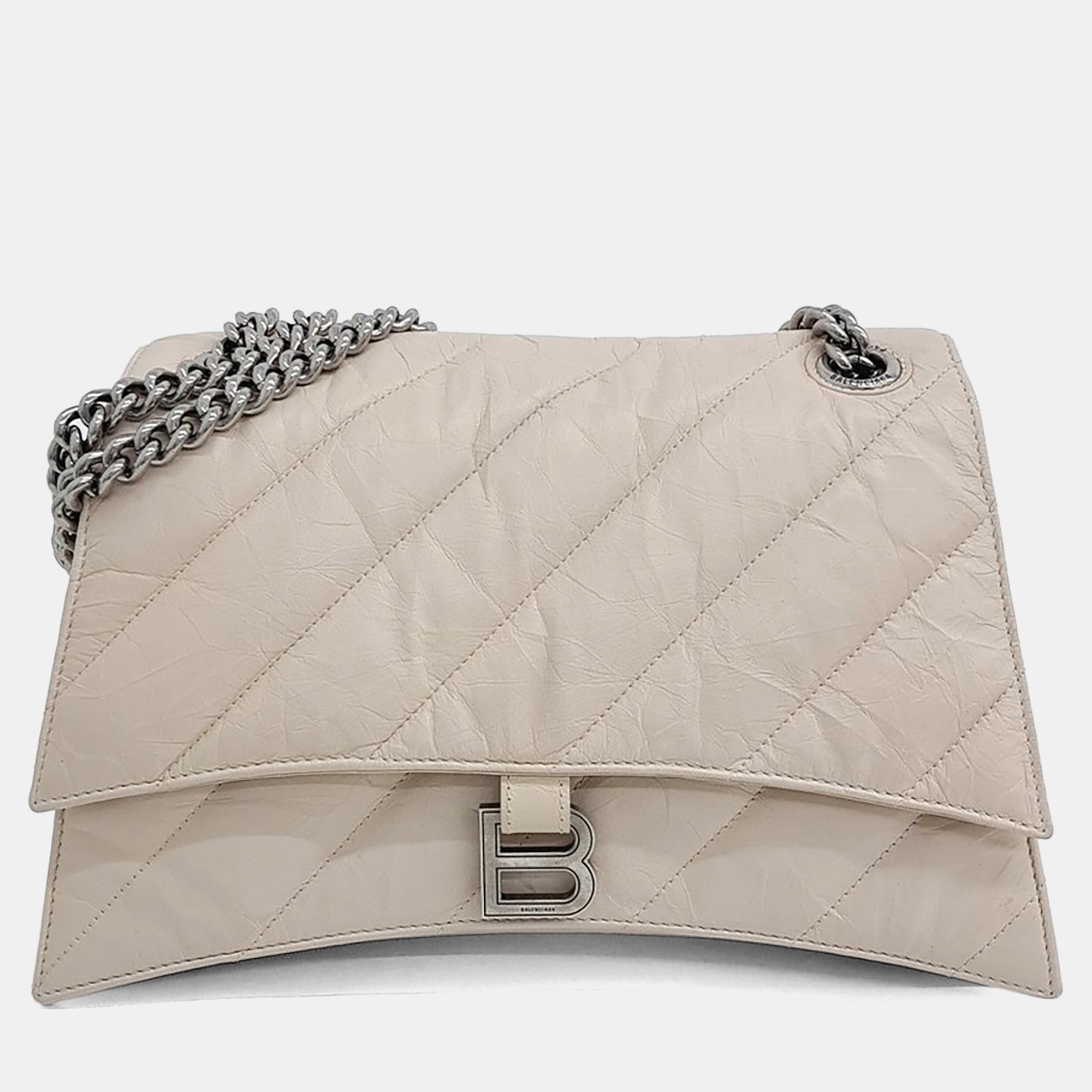 

Balenciaga Beige Leather Crush Chain Bag Medium (716393)