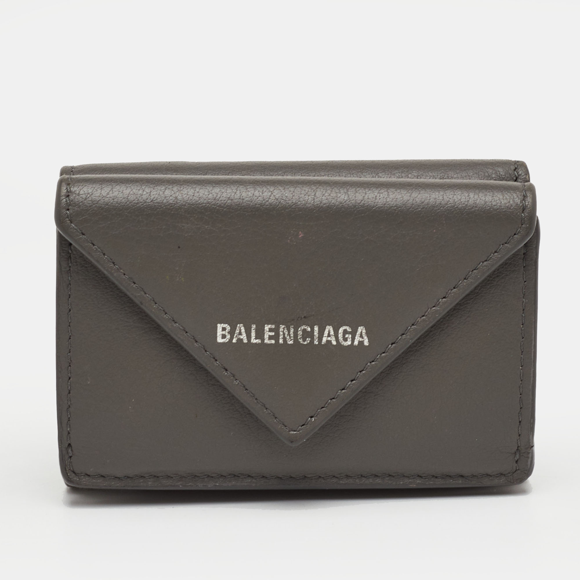 

Balenciaga Papier Grey Leather Compact Wallet