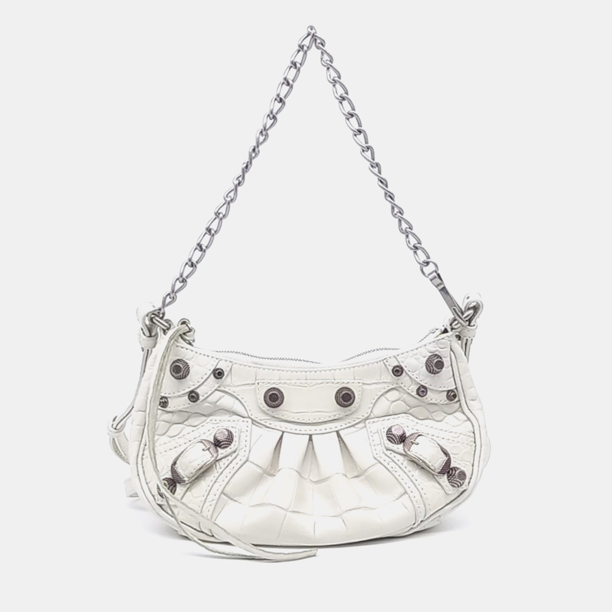 

Balenciaga White Leather Le Cargol Mini Shoulder Bag (695814)