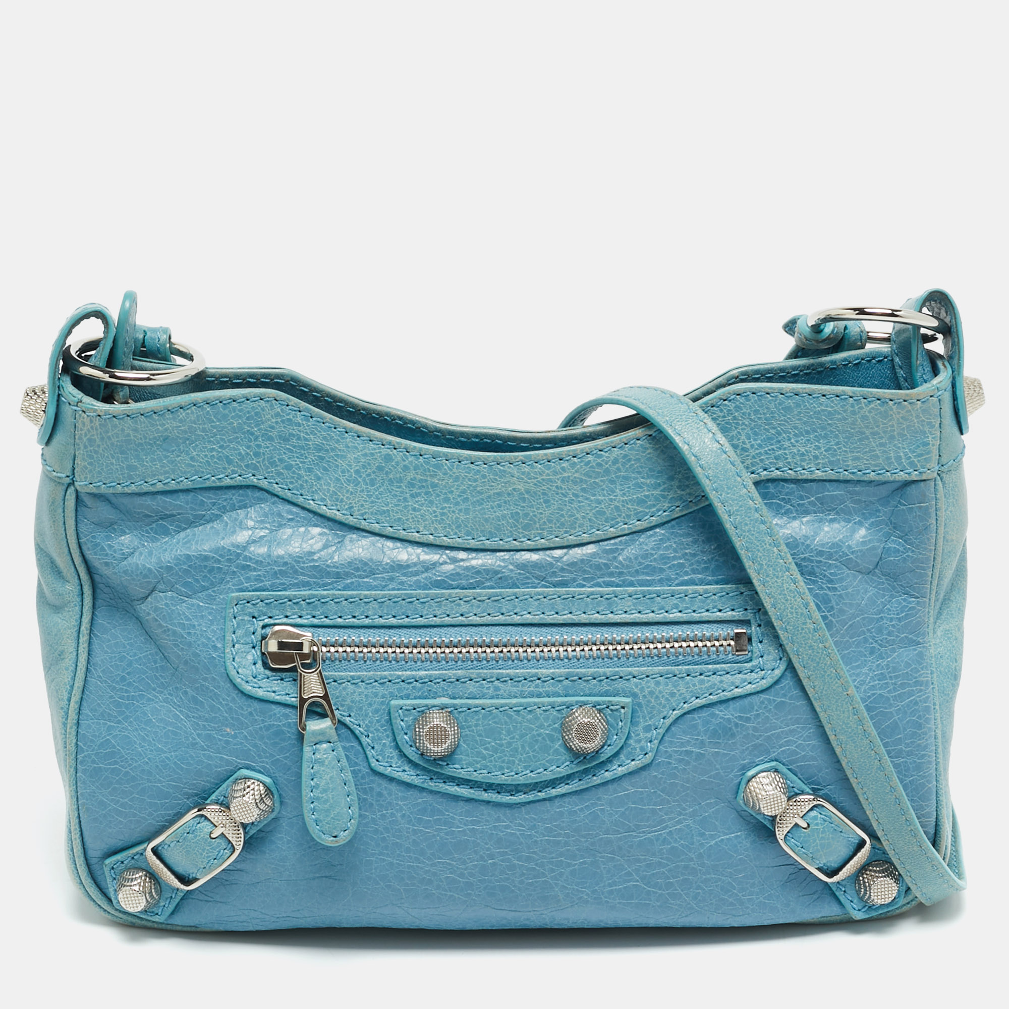 

Balenciaga Classic Hip Blue Leather Shoulder Bag