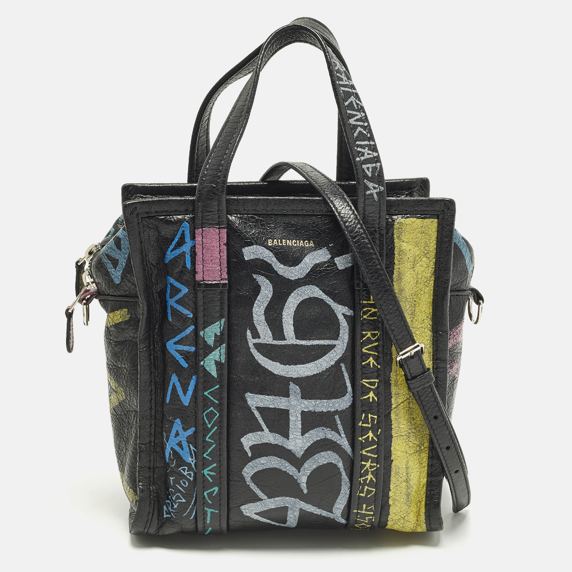 

Balenciaga Bazar Graffiti  Multicolor Leather Tote
