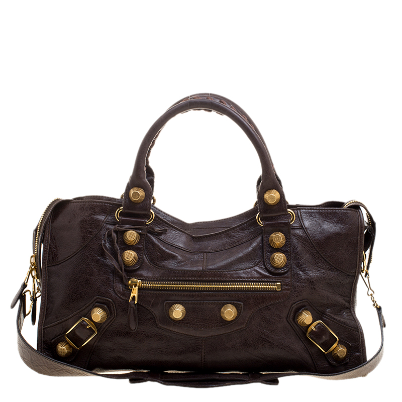 Pre Owned Balenciaga Brown Leather GGH Part Time Tote