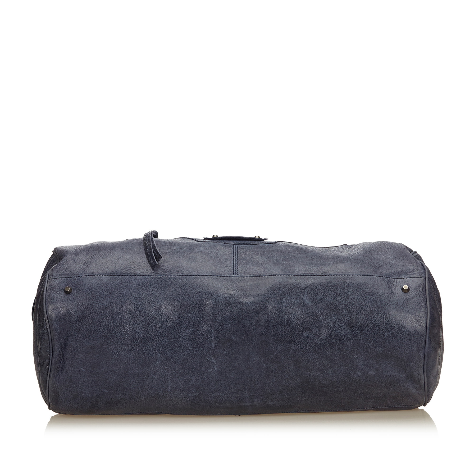 Balenciaga Navy Blue Motocross Leather Handbag