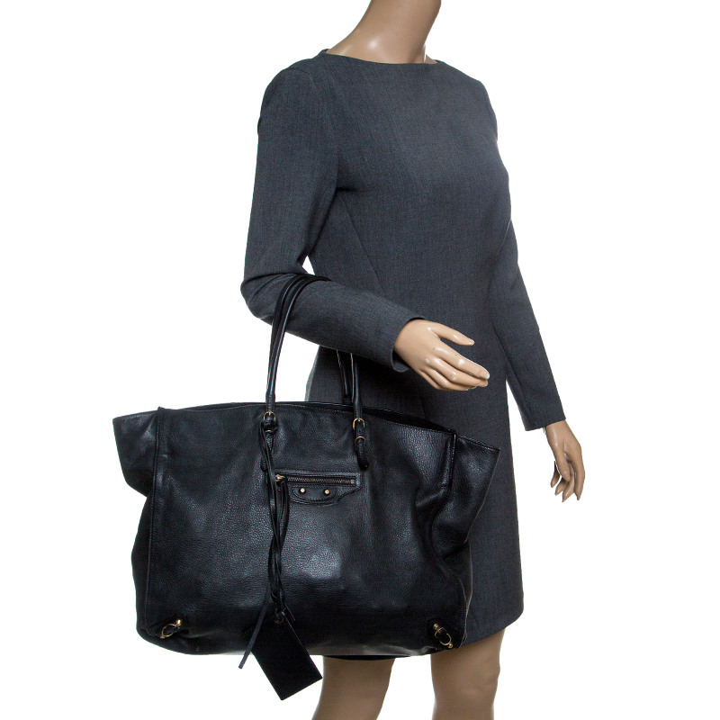 

Balenciaga Black Leather Papier A4 Tote