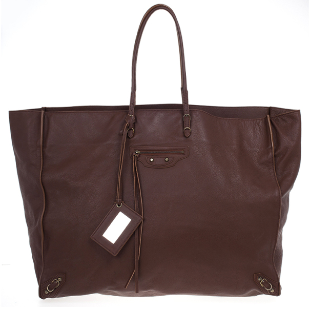 Pre Owned Balenciaga Brown Calfskin Papier A3