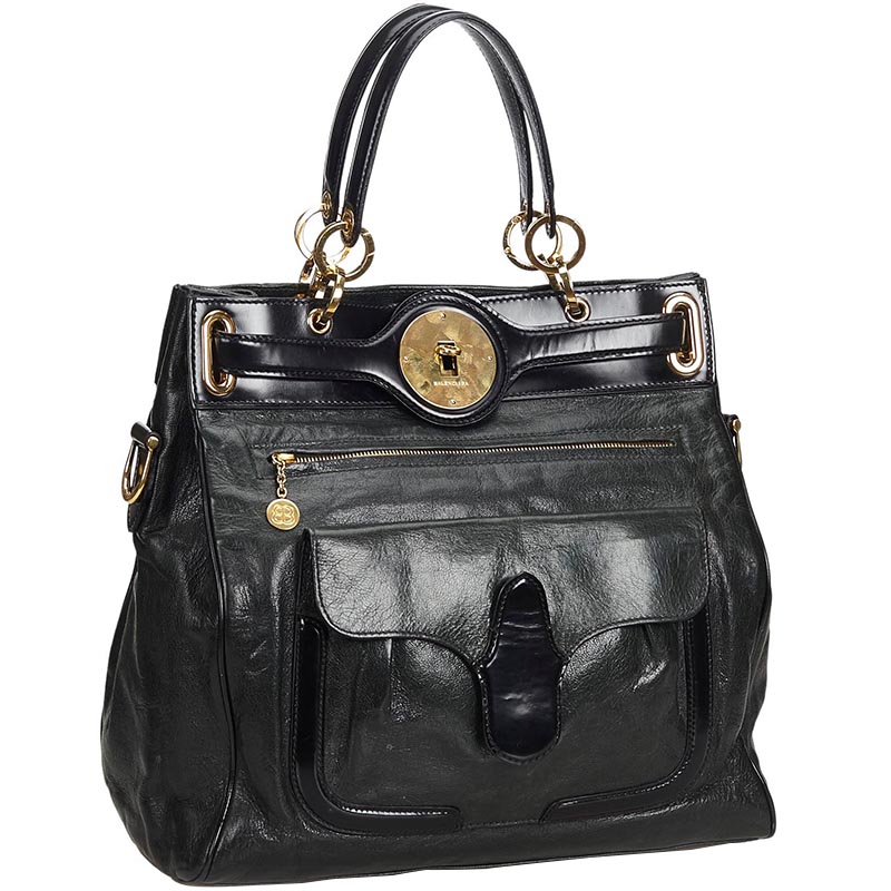 

Balenciaga Black Leather Tote Bag
