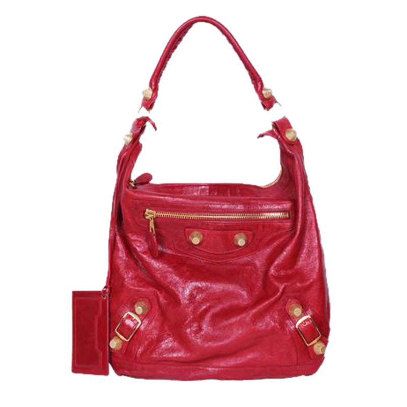 Pre-owned Balenciaga Red Leather Classic Hobo Bag