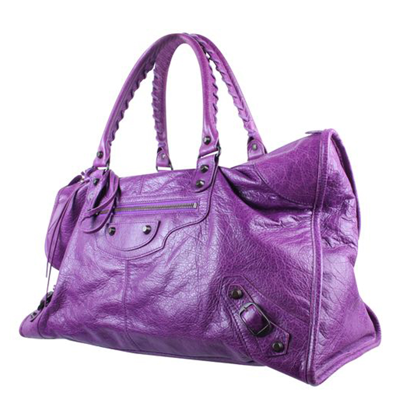 

Balenciaga Purple Leather City Bag