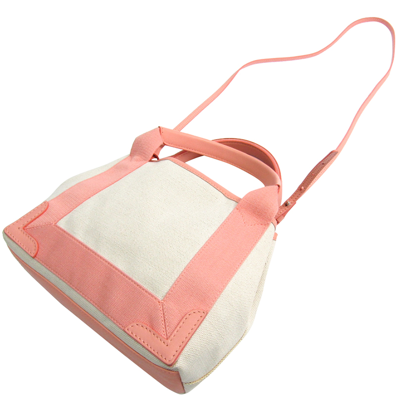 

Balenciaga Natural/Pink Canvas Navy Cabas  Bag