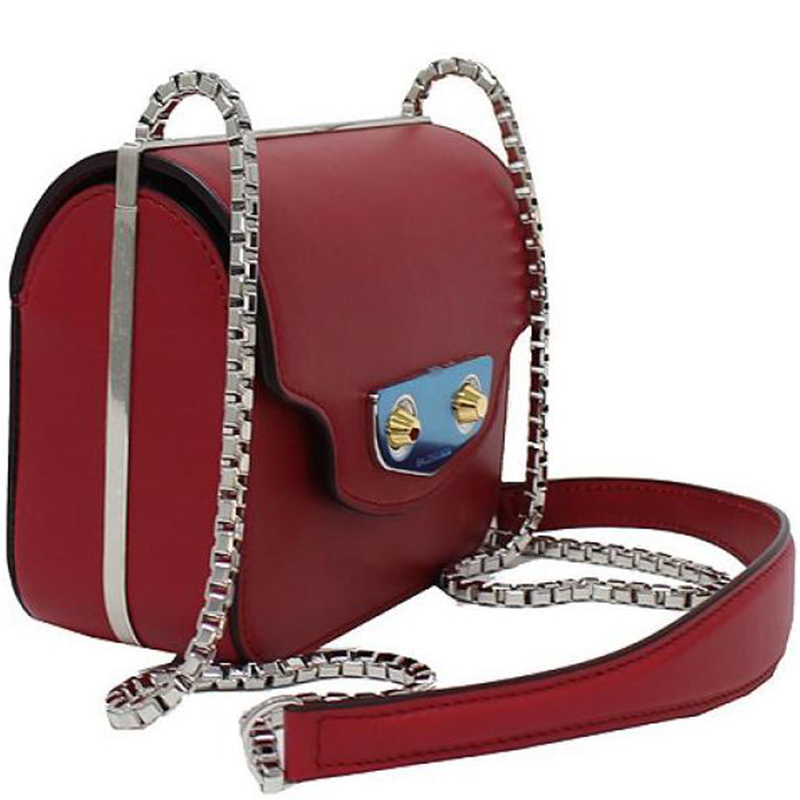 

Balenciaga Red Calfskin Leather Neo Classic Mini Chain Bag