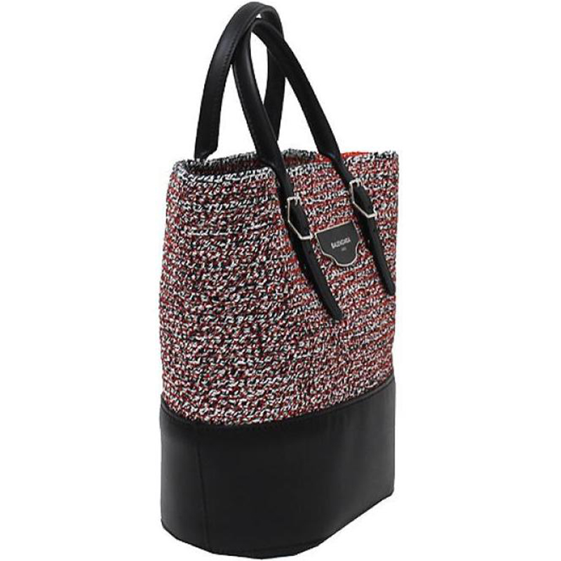 

Balenciaga Black Cotton and Leather Tote, Multicolor