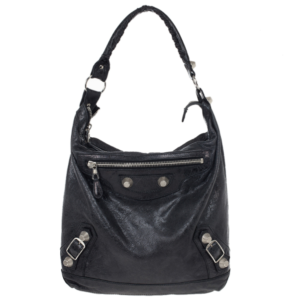 Pre Owned Balenciaga Black Lambskin Giant Day