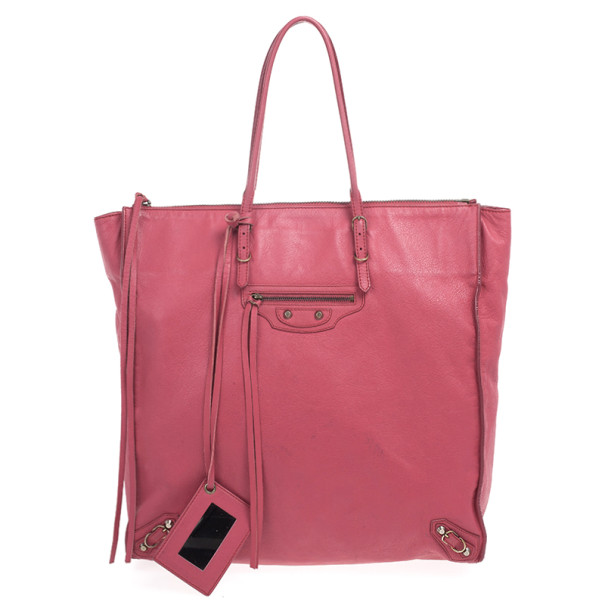 مملوكة مسبقًا Balenciaga Pink Calfskin Papier A5