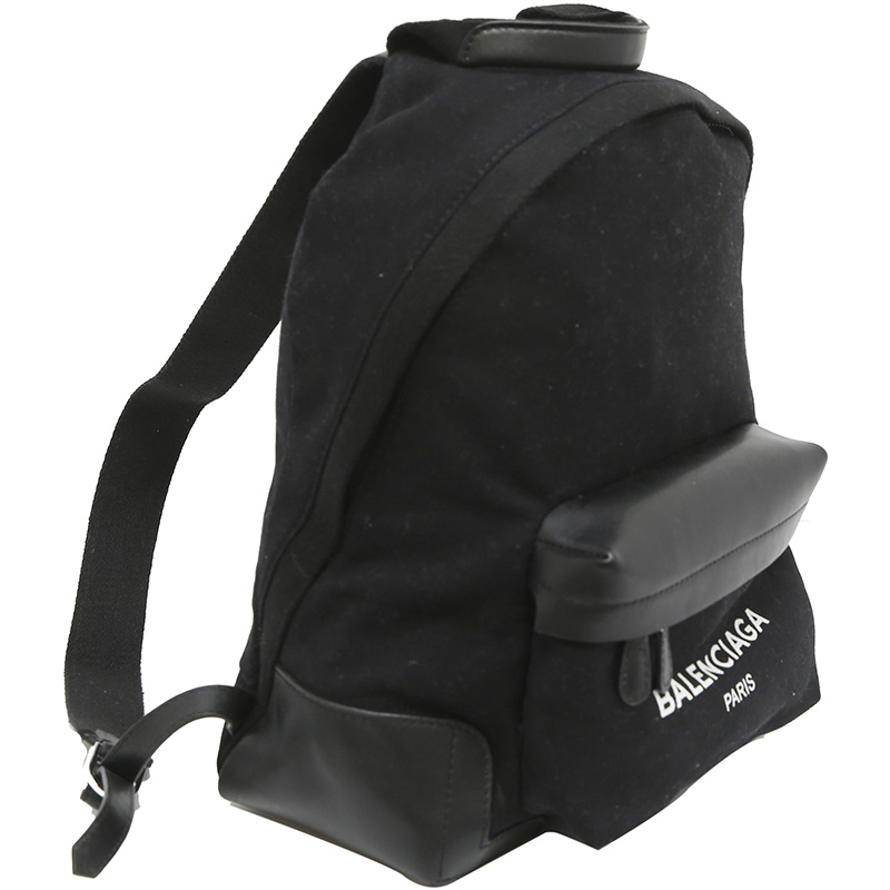 

Balenciaga Black Canvas And Leather Trim Backpack