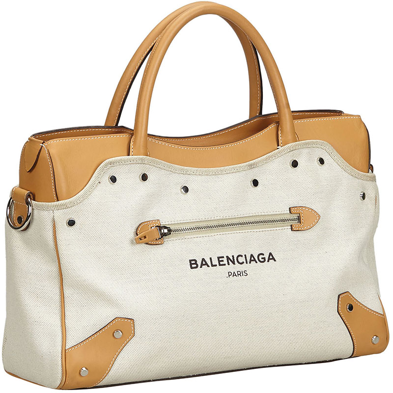 

Balenciaga Beige/Brown Canvas City Belharra Bag