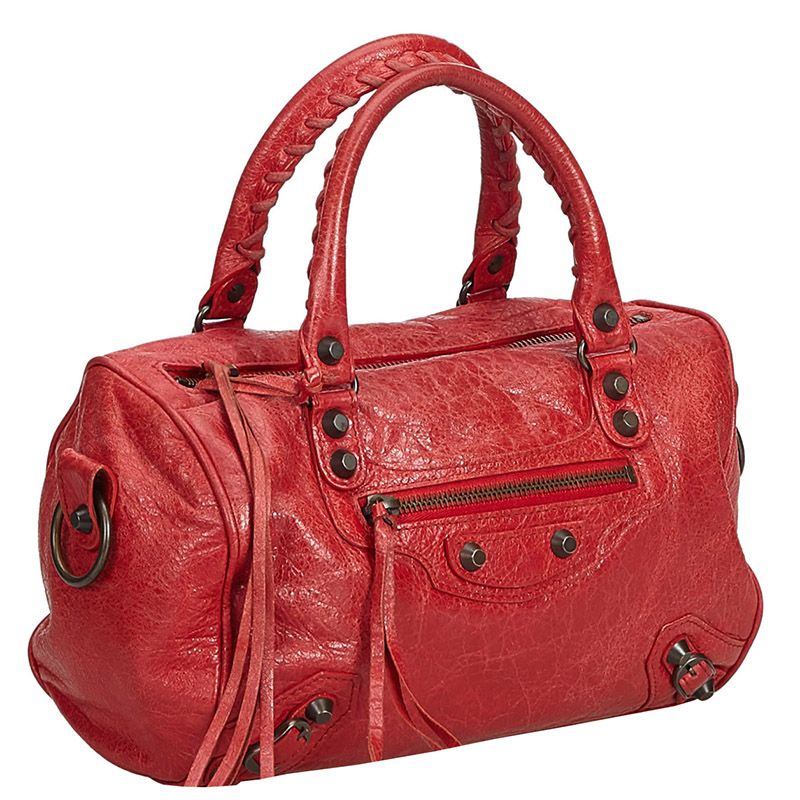 

Balenciaga Red Leather Motocross Twiggy Bag