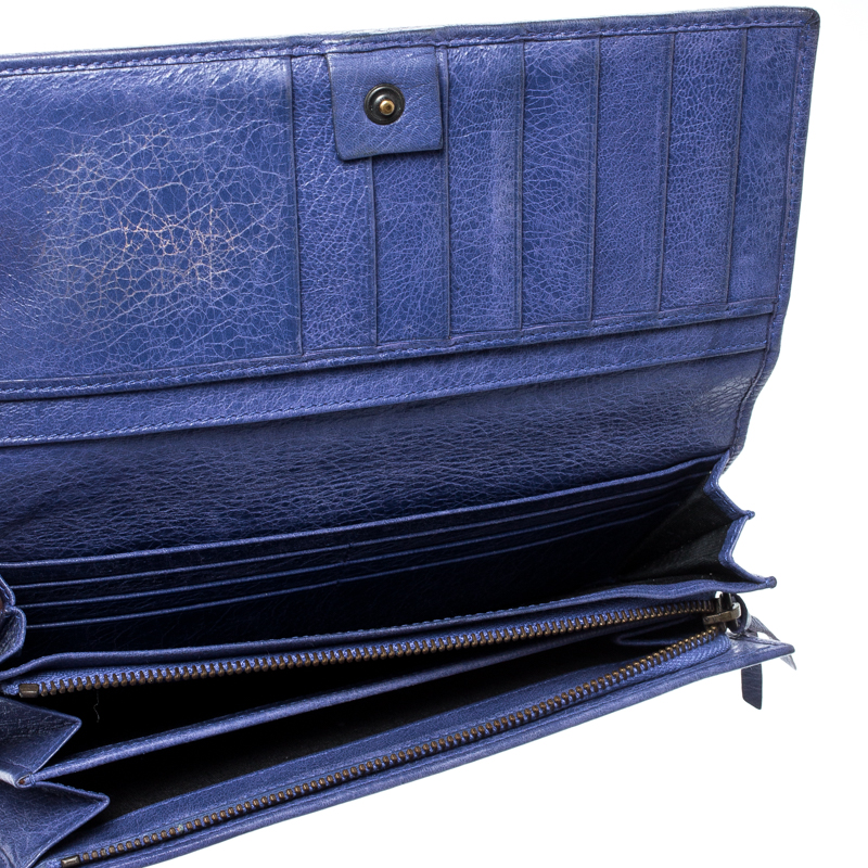

Balenciaga Purple Leather Classic Money Long Wallet