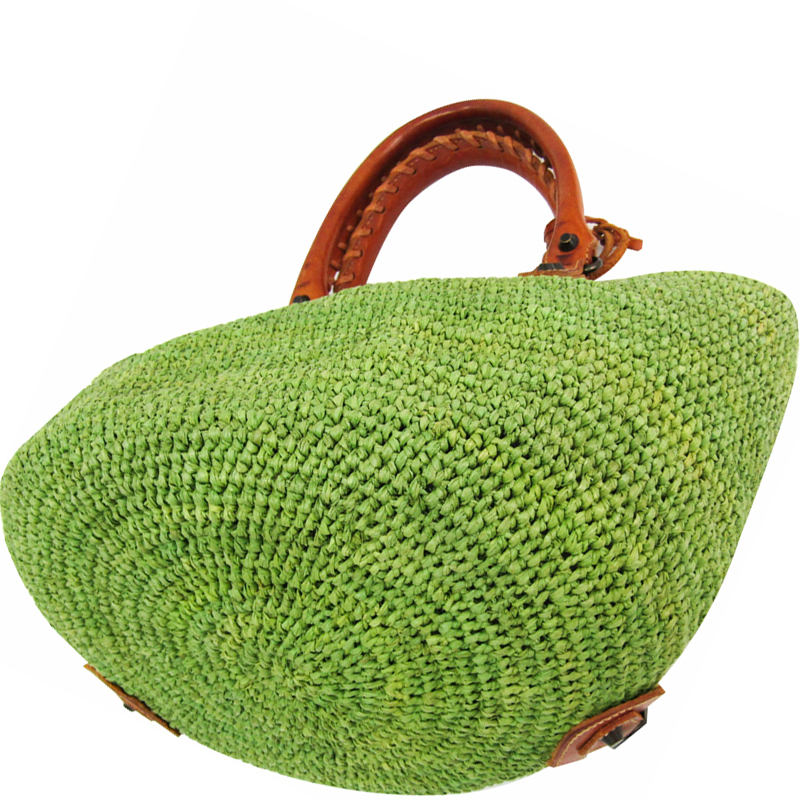 

Balenciaga Green Straw Raffia Tote