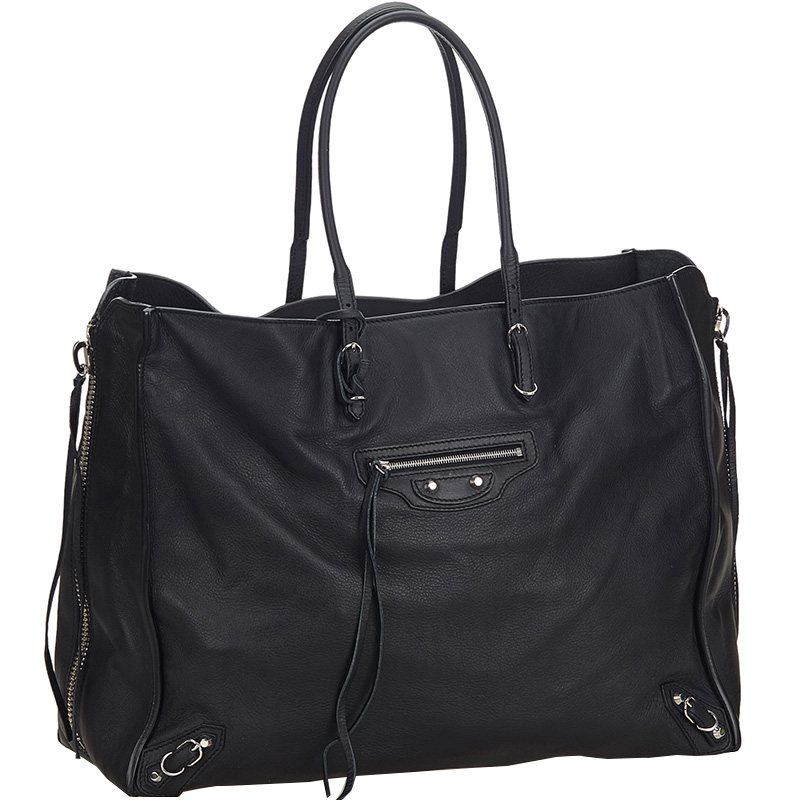 

Balenciaga Black Lambskin Leather Papier A4 Tote Bag