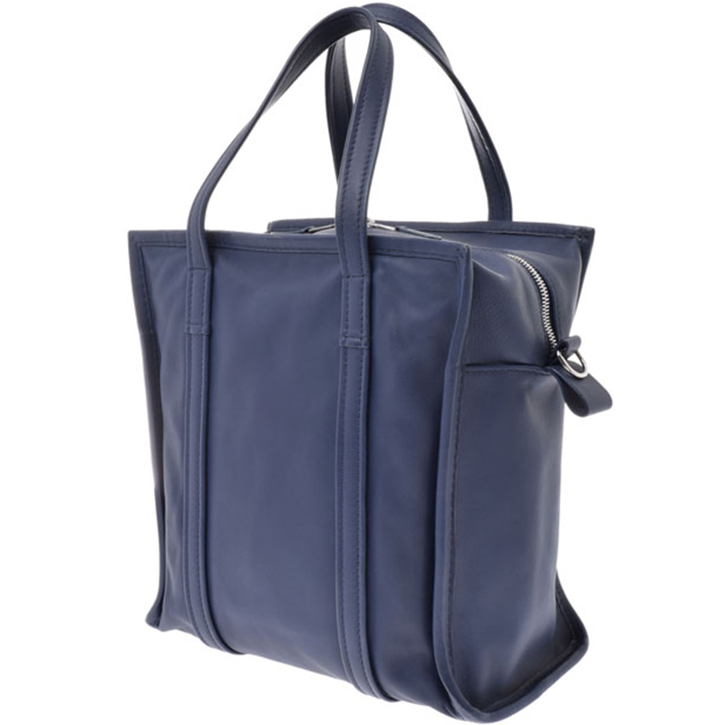 

Balenciaga Navy Blue Leather Bazar  Shopper Tote